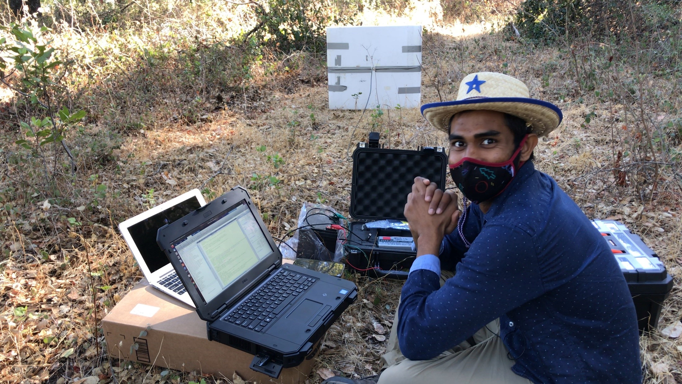 Experimenting in Jasper Ridge Biological Preserve, California to develop the new radar system.